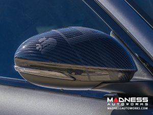 Alfa Romeo Giulia Mirror Covers - Carbon Fiber - Full Replacements - Alfa Romeo Theme